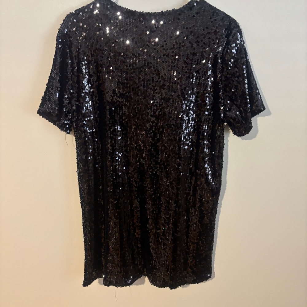 Black Sequin T-Shirt Tunic - Picture 2 of 3